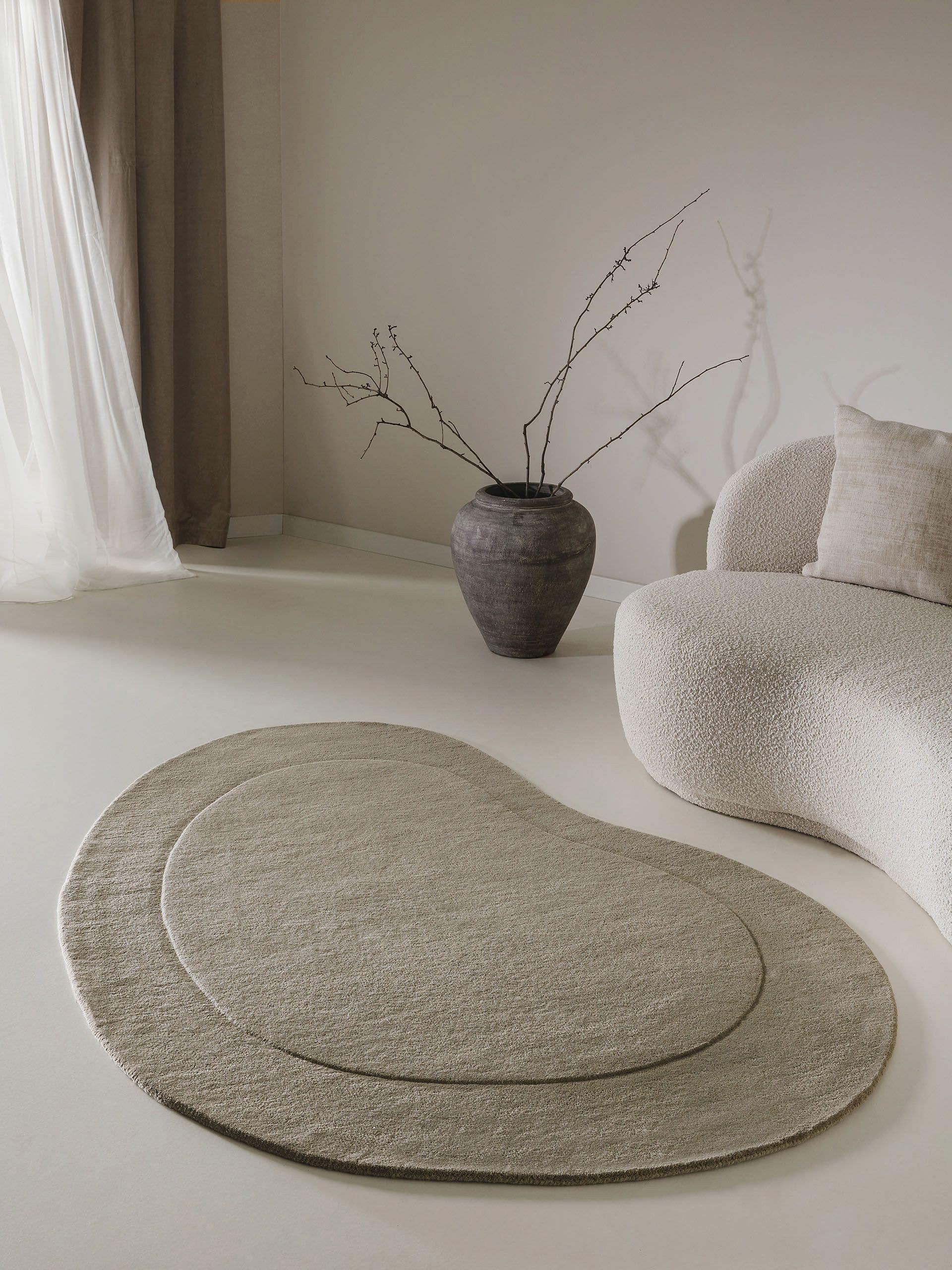 WOLLTEPPICH Shape Hellgrün 140x200 cm - Hellgrün, Textil (140/200cm) - benuta Pure