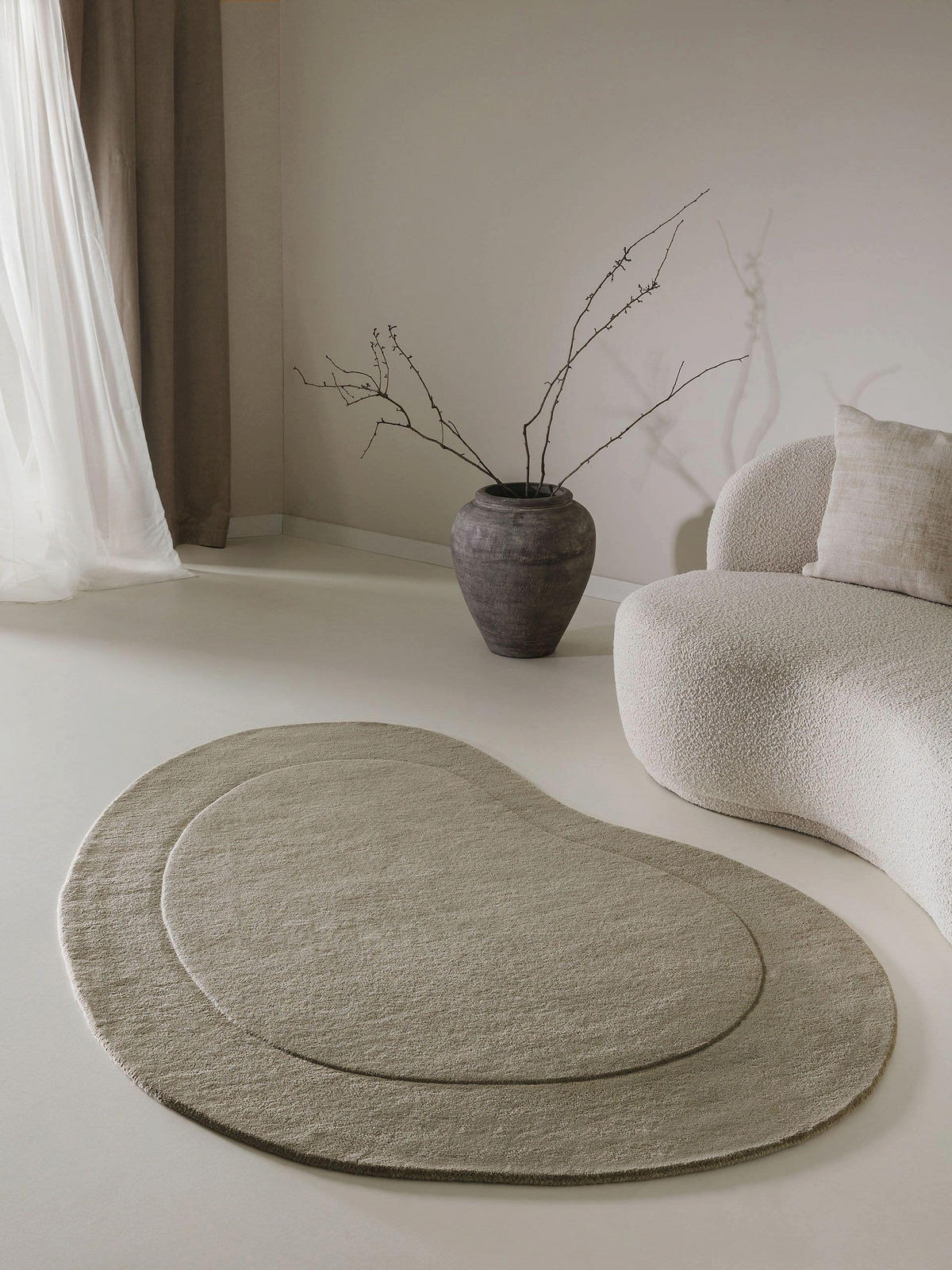 WOLLTEPPICH Shape Hellgrün 140x200 cm - Hellgrün, Textil (140/200cm) - benuta Pure