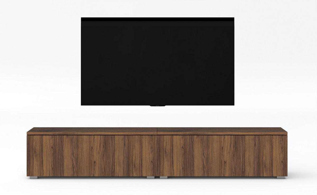 LOWBOARD Loriano 2x100 Nussbaum Warmia 200/36,5/32 cm – Hängend und Stehend - Nussbaumfarben, Holzwerkstoff/Kunststoff (200/36.5/32cm) - AX Living
