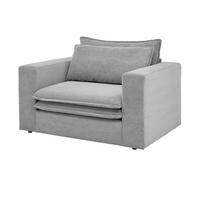 LOVESEAT hellgrau Cord, Loungesessel 125 cm - Beige/Hellgrau, Holz/Kunststoff (125/83/91cm) - Furn.Design