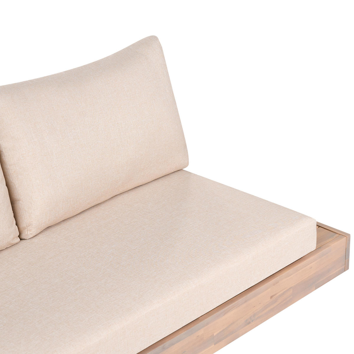 GARTENSOFA 2-Sitzer zertifiziertes Akazienholz Beige Marettimo - Hellbraun/Beige, Holz (167/70/68cm) - Beliani