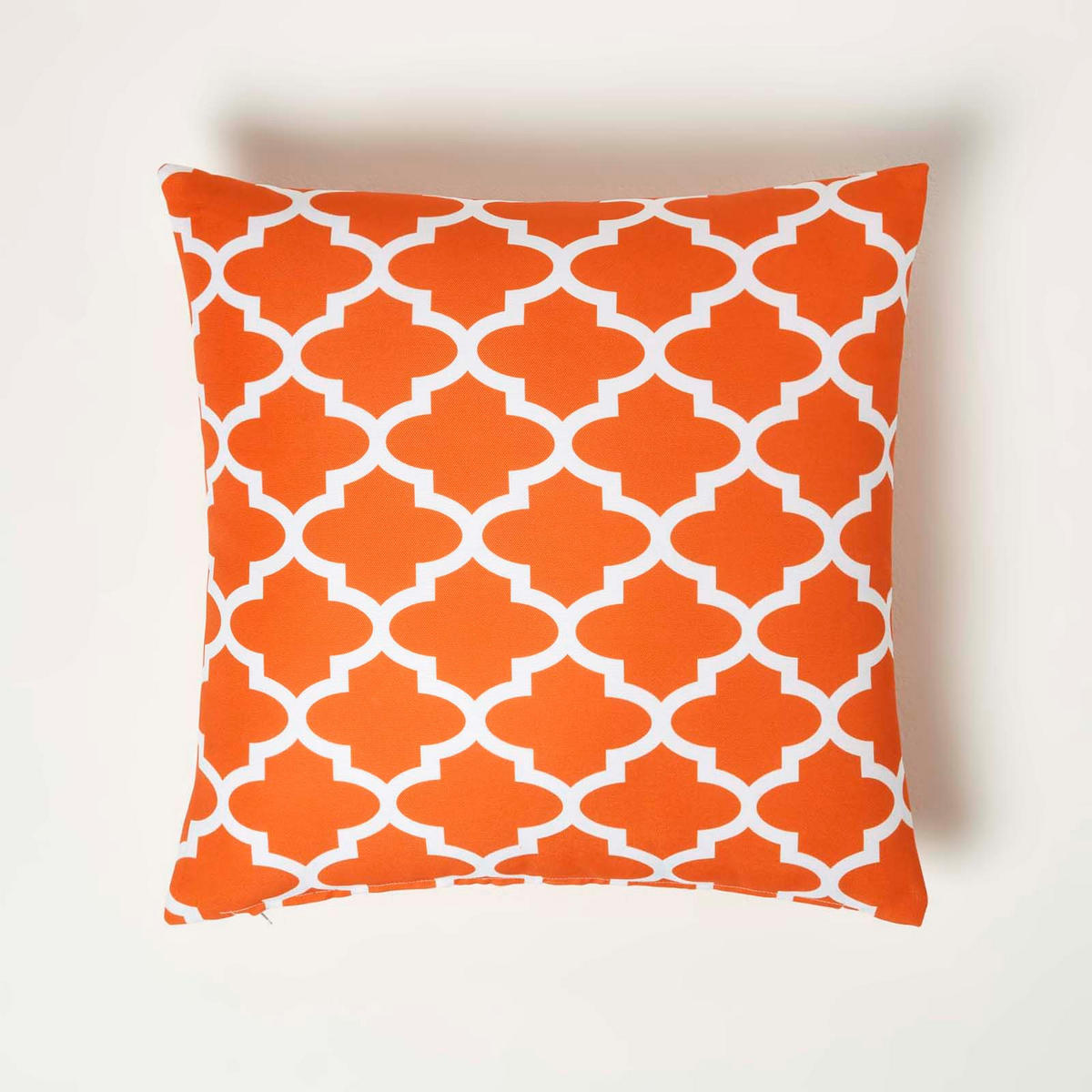 OUTDOOR-KISSEN NOLA 2er-Set 45/45 cm – orange gemustert - Orange, Textil (45/45cm) - Homescapes