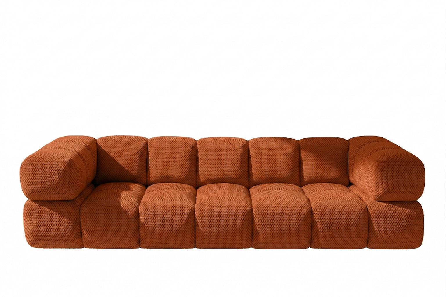 SOFA 4-SITZER, Strukturierter Premiumstoff Sonic, Kupfer, Averro - Orange, Holz (280/70/96cm) - Kaiser Möbel