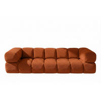 SOFA 4-SITZER, Strukturierter Premiumstoff Sonic, Kupfer, Averro - Orange, Holz (280/70/96cm) - Kaiser Möbel