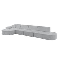 ECKSOFA Ottomane Links TARO-L3 - 413x171x79,5 cm Grau - Grau, Holzwerkstoff/Textil (413/171cm) - ALTDECOR