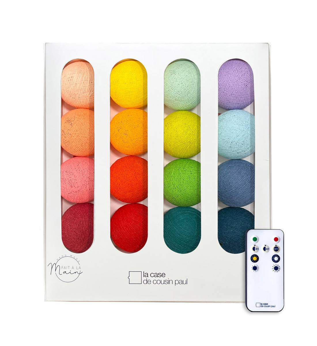LICHTERKETTE LED Boxen - Rainbow - Mehrfarbig - Rot, Textil (165cm) - La case du cousin paul