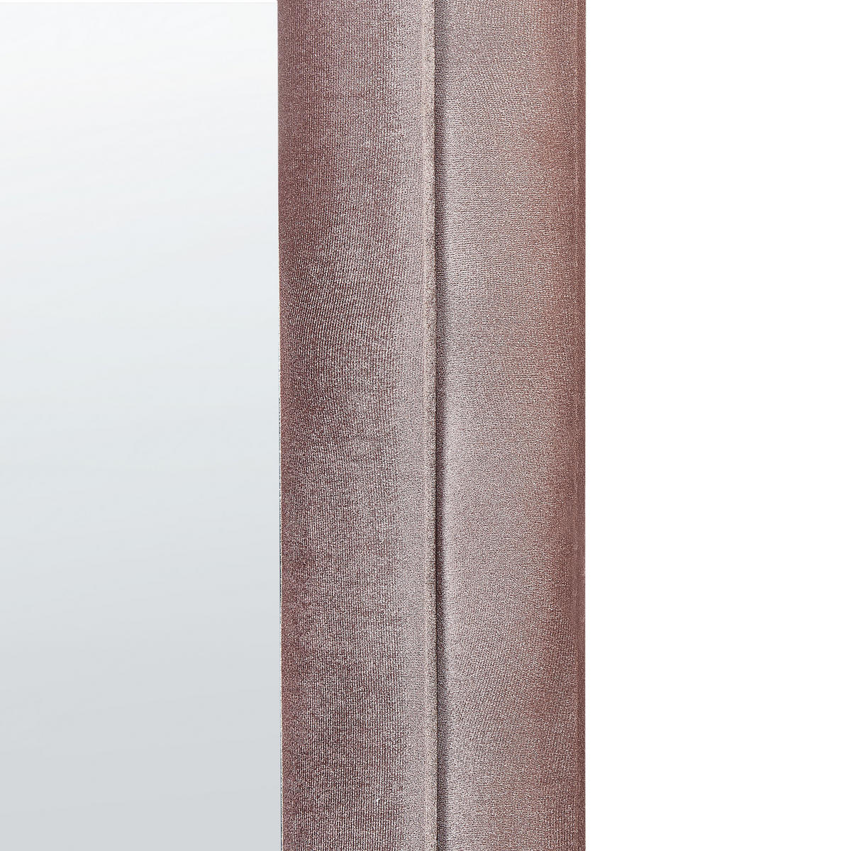 WANDSPIEGEL Samtstoff rosa oval 60/160 cm Culan - Pink, Textil (60/160/4cm) - Beliani