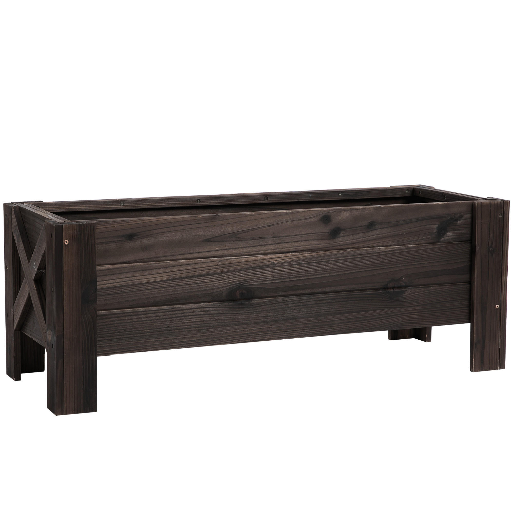 HOCHBEET DE-12101 100/36/36 cm mit Bewässerungseinsätzen Natur - Braun, Holzwerkstoff (100/36/36cm) - ComfortXL