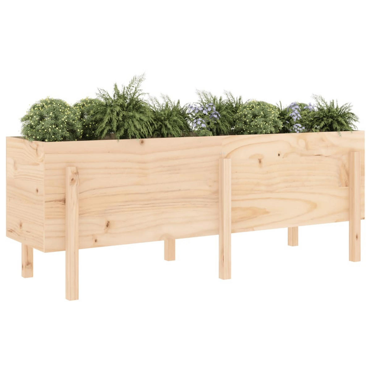 HOCHBEET 160x50x57 cm Massivholz Kiefer - Braun, Holz (50/57/160cm) - furnicato