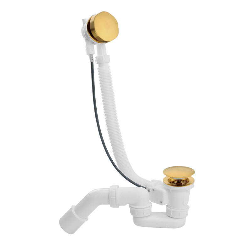 BADEWANNENABLAUF – (Gold – 70 cm) - Weiß, Kunststoff (40/8/18.5cm)