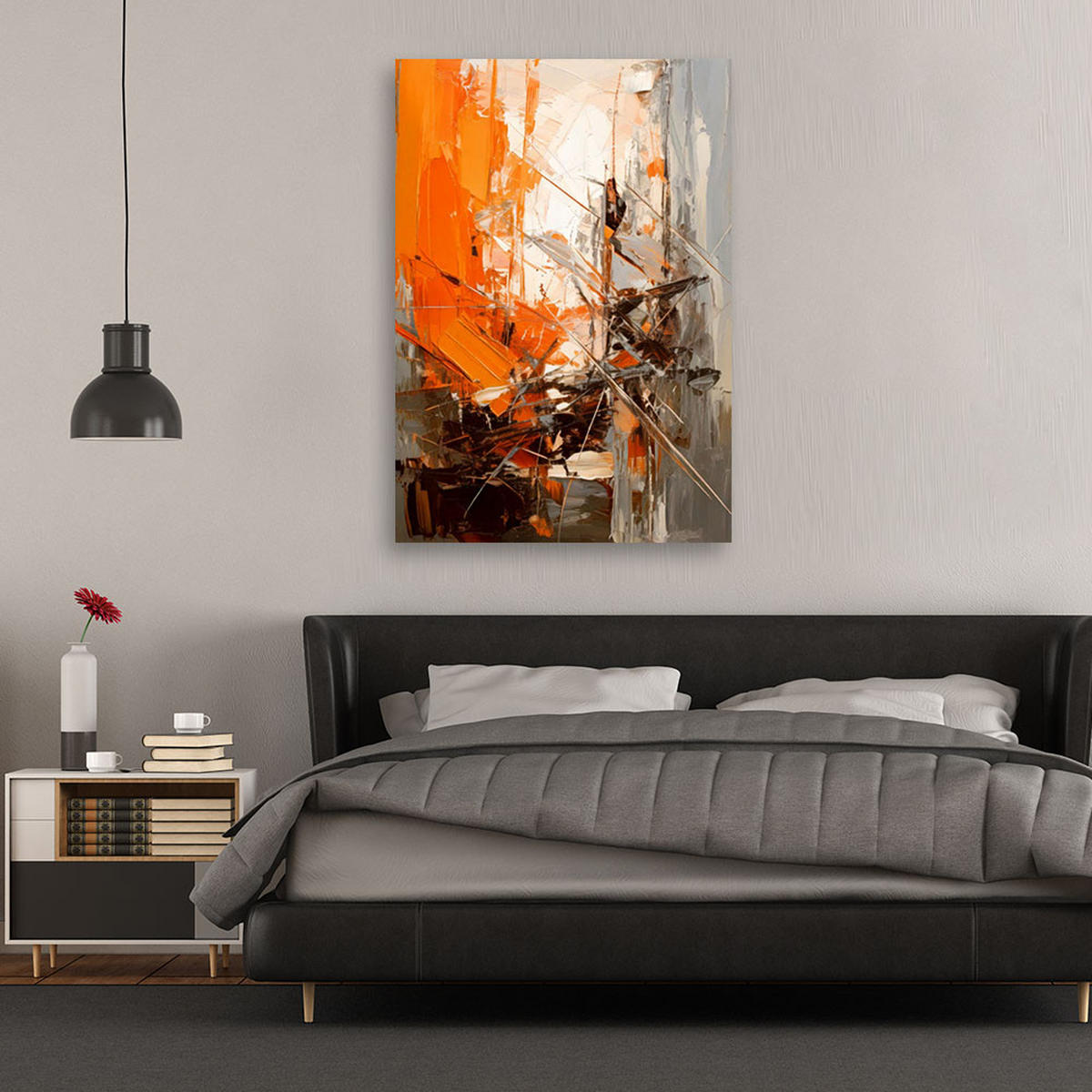 LEINWANDBILD Abstraktion 60x90cm - Orange, Textil (60/90cm) - Feeby