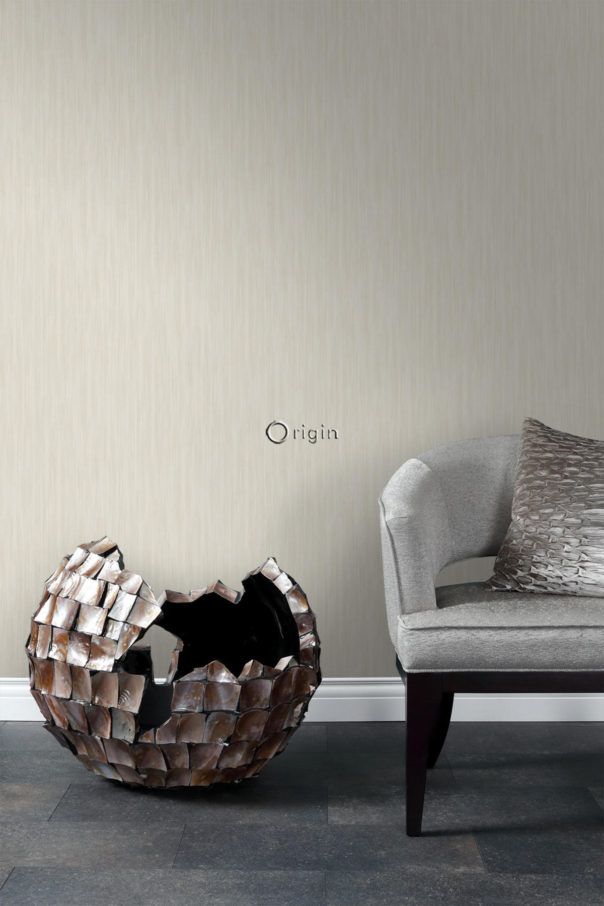 TAPETE feine Streifen 53 cm x 10.05 m - Grau, Papier (53/1000cm) - Origin Wallcoverings