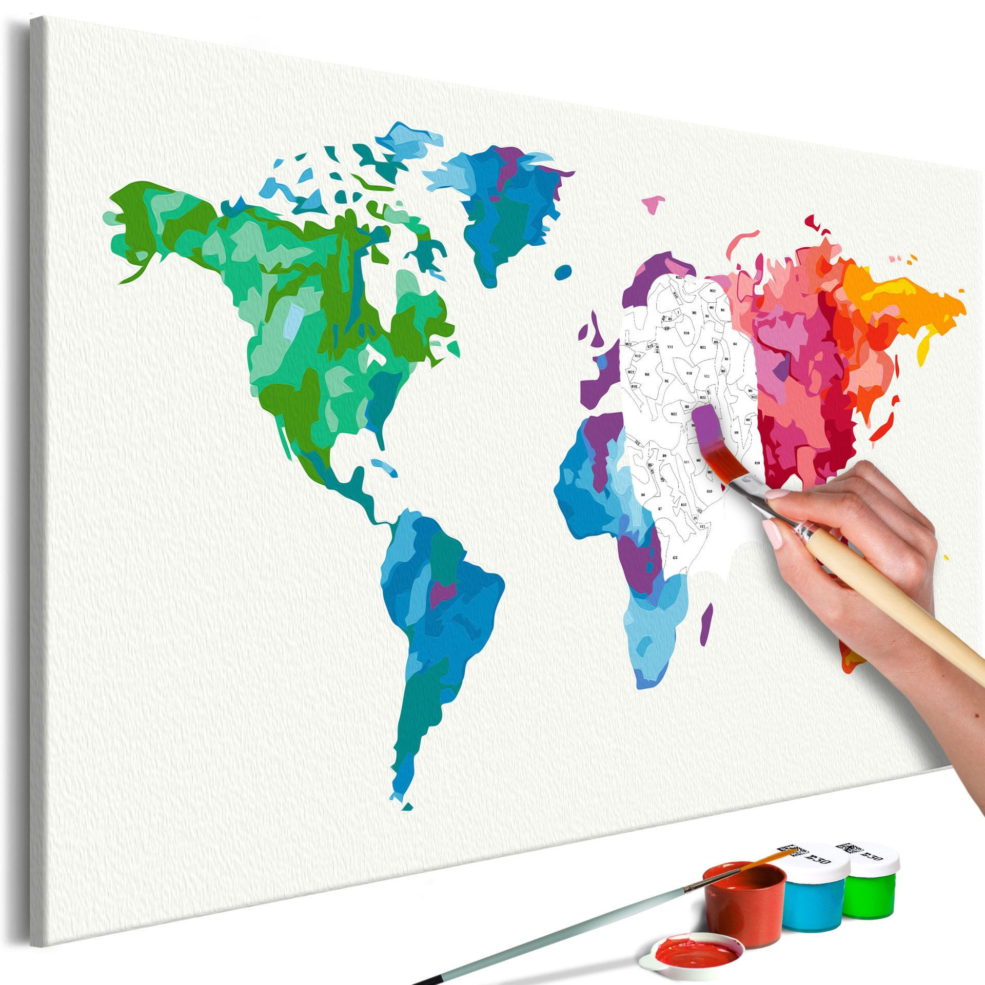 MALEN NACH ZAHLEN 50/40 cm - Multicolor, Textil (1.4/40cm) - KUNSTLOFT