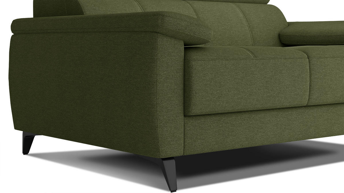 SOFA TAUNUS 2-Sitzer, grün - Schwarz/Grün, Holzwerkstoff/Textil (141/80/102cm) - Courtois Laville