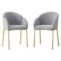 STUHL-SET Muz DC-1257/GL - Goldfarben/Grau, Textil/Metall (56/80/63cm) - MIRJAN24