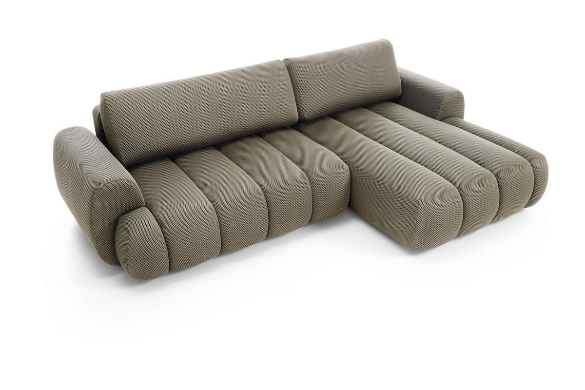 ECKSOFA SITO Braun Jersey mit Schlaffunktion - Braun, Holz (272/168cm) - MASSENO