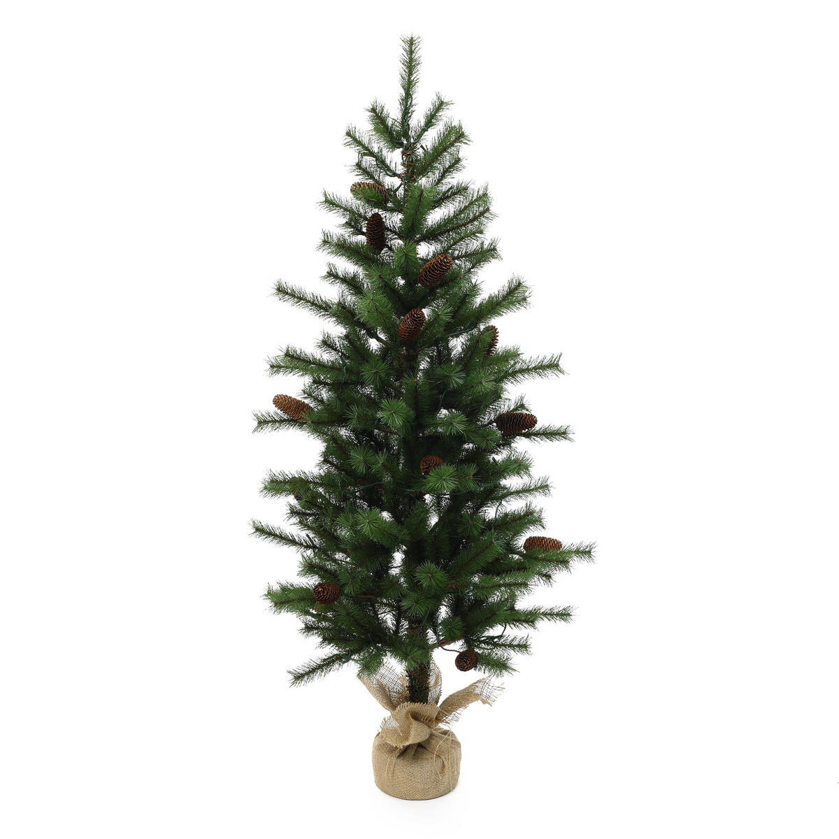 WEIHNACHTSBAUM 138 cm mit 80 LEDs, Kiefern-Optik, Grün - Grün, Kunststoff (138cm) - Hometopia