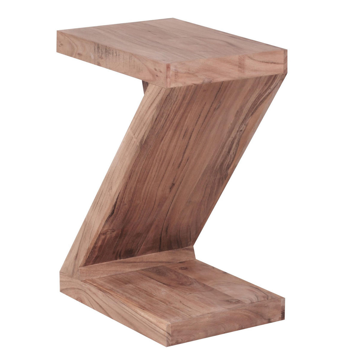 BEISTELLTISCH Massivholz Z-Form Handgefertigt, Beige 44x30x59 cm - Beige, Holz (30/44/59cm) - KADIMA DESIGN