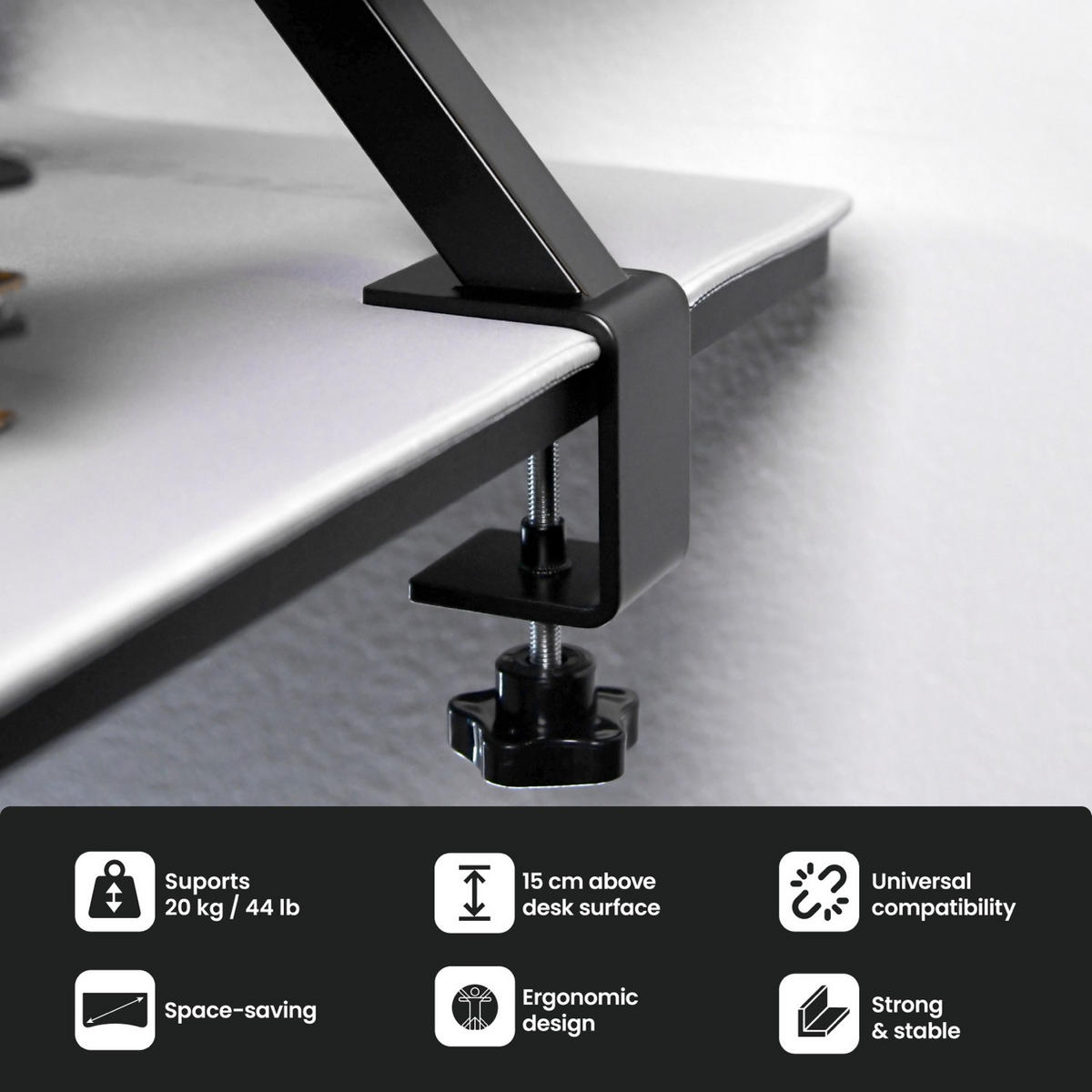 SCHREIBTISCHAUFSATZ Arena 111/23/15 cm Schwarz - Schwarz, Metall (23/111/15cm) - Arozzi