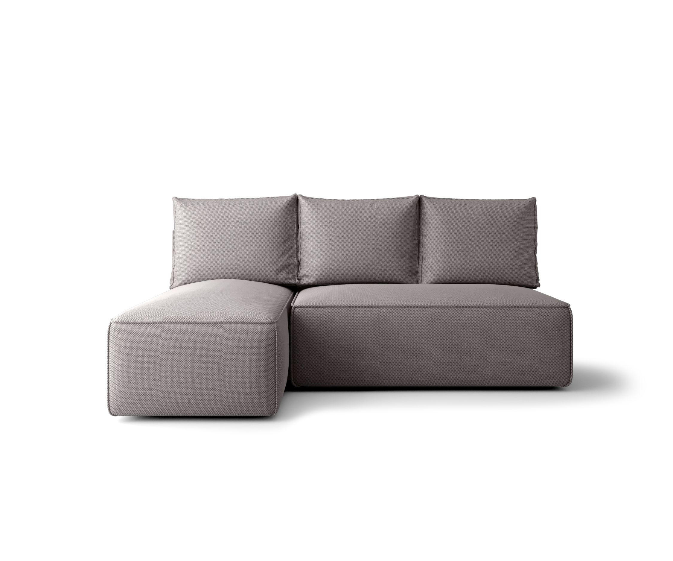 ECKSOFA mit Schlaffunktion SAVIO MINI Curio 83 Links - Grau, Textil (200/140cm) - Bedante