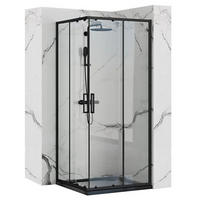 DUSCHKABINE Rea Punto Black 90x90 ohne Duschwanne - Schwarz, Glas (88/88/190cm) - REA