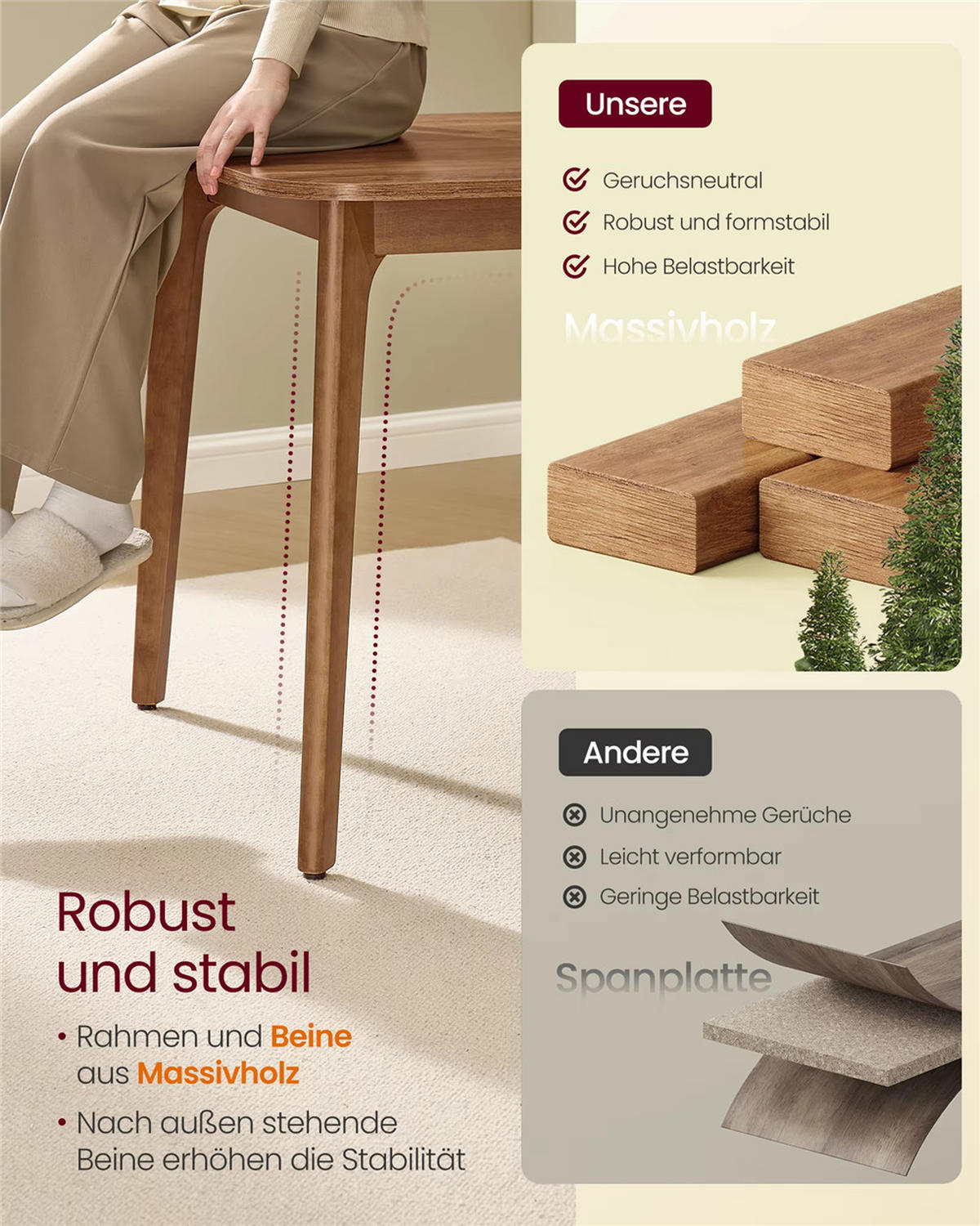 ESSTISCH ausziehbar 140–180 cm bis 120 kg belastbar - Braun, Holz (180/85/76.2cm) - Kaket