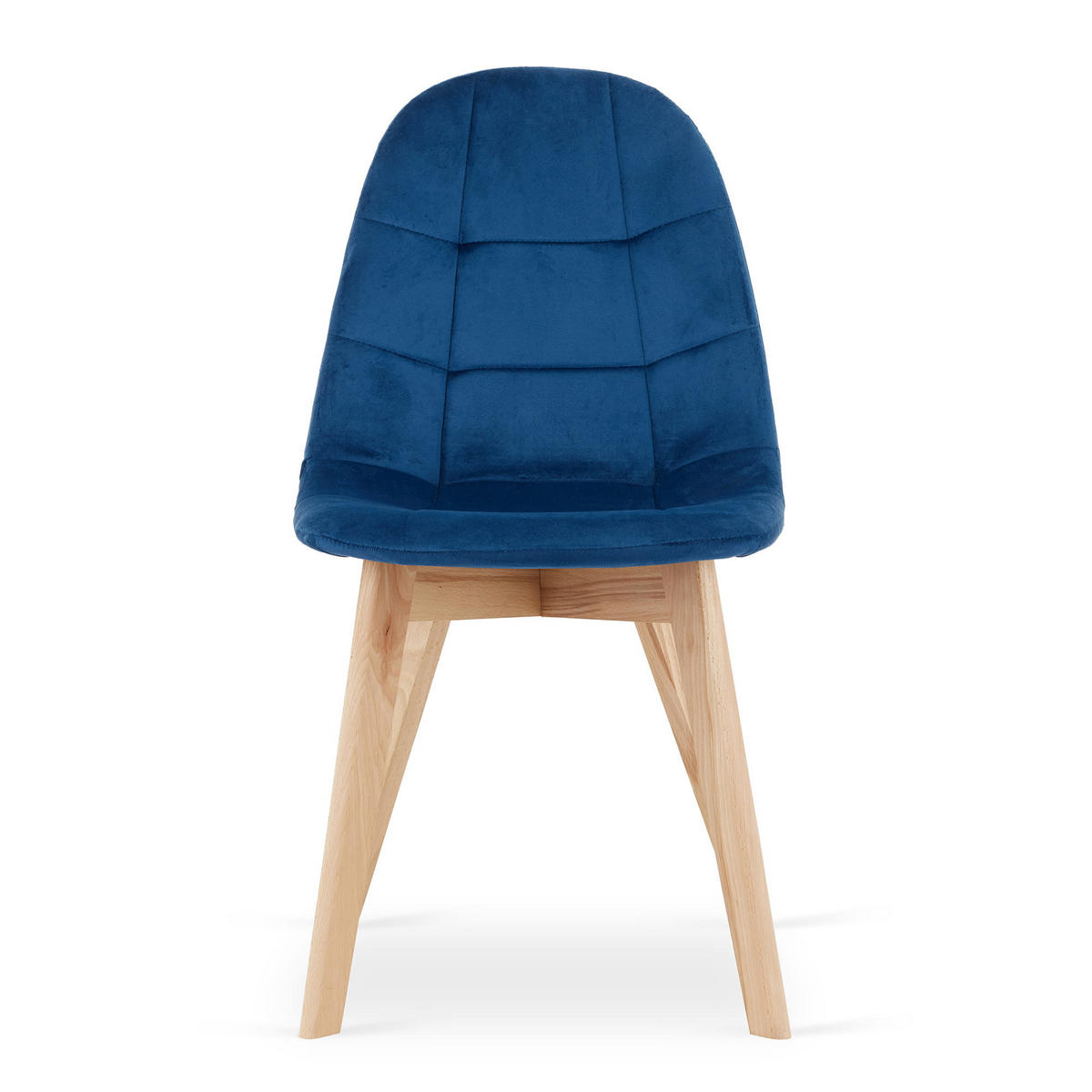 STUHL SORANO 4-er Set, Blau, mit Samtstoff gepolstert - Blau, Holz/Textil (45/82/54cm) - Komodee