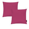 KISSENHÜLLE 2er Set Fino uni 50/50 cm - Pink, Textil (50/50cm) - Magma Heimtexx