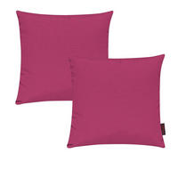 KISSENHÜLLE 2er Set Fino uni 50/50 cm - Pink, Textil (50/50cm) - Magma Heimtexx