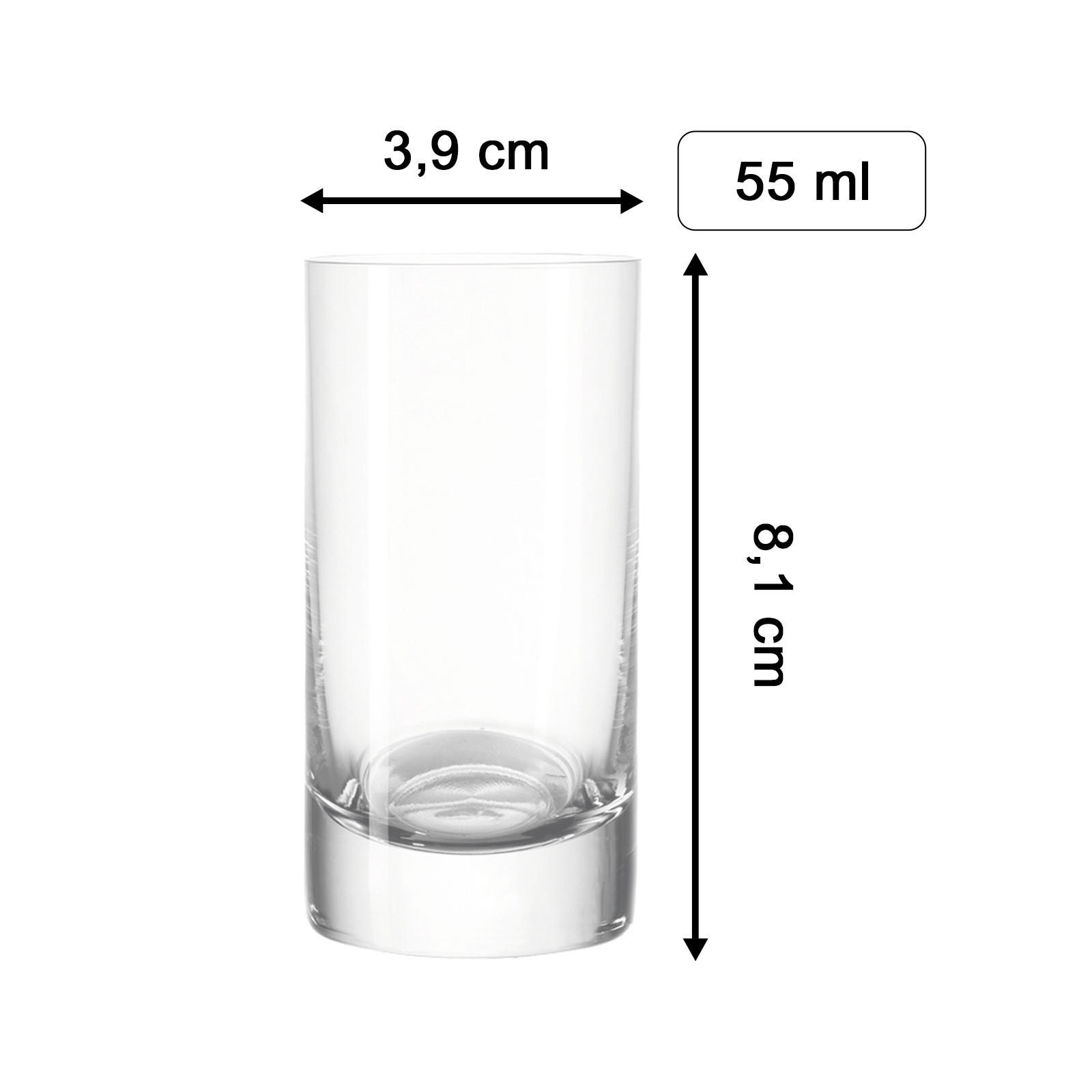 STAMPER Schnaps-Ensemble transparent 55 ml 6er Set - Transparent, Glas (0.055L) - LUXENTU
