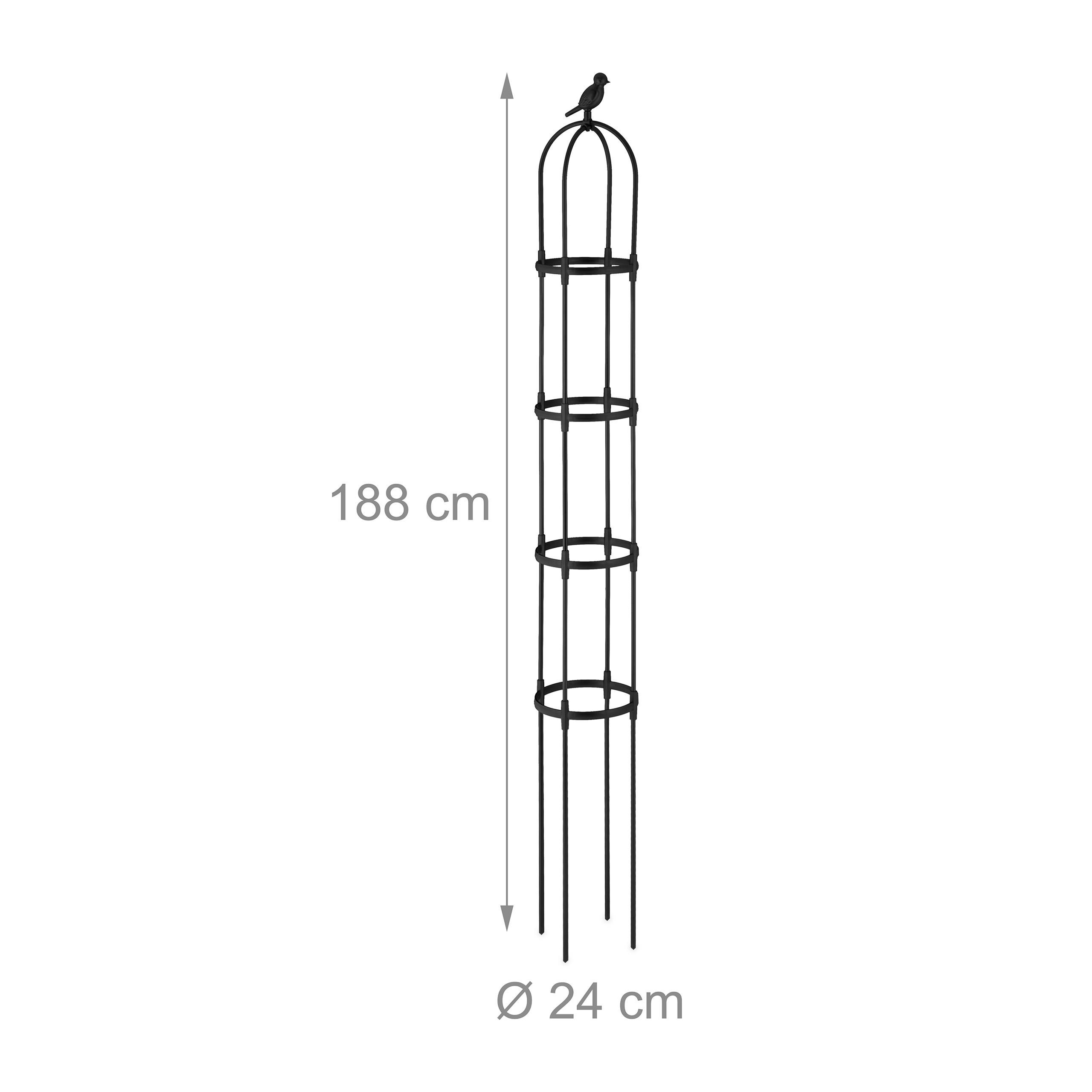 Thumbnail - Relaxdays 2Xranksäule, Schwarz, Metall, 24x188x24 cm, Gartenzubehör, Gartendeko