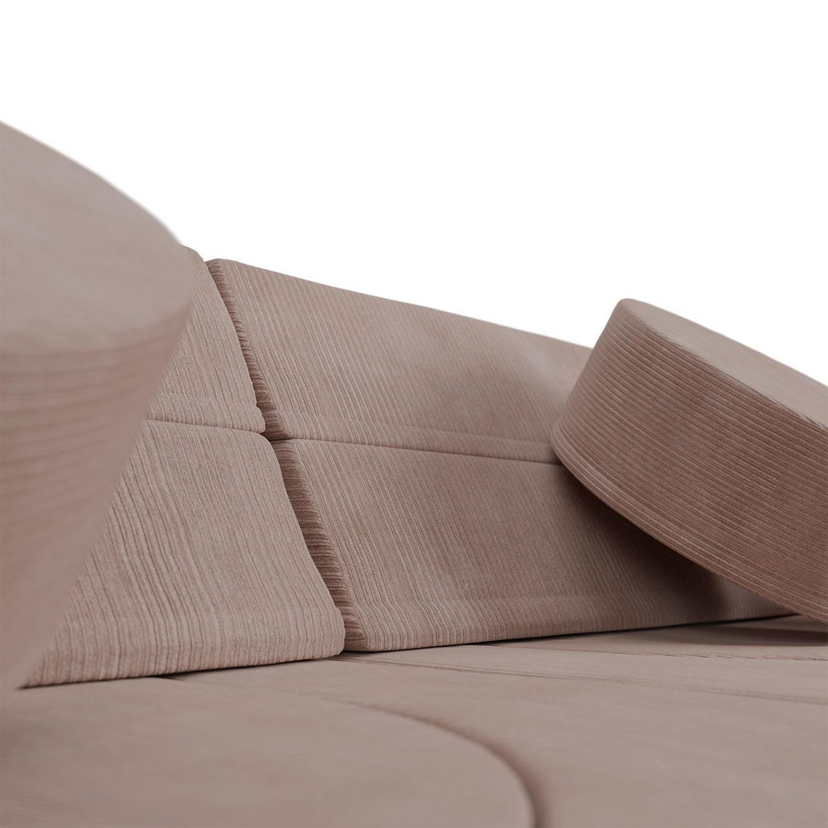 KINDERSOFA Kayo cord rosa - Rosa, Textil (150/50/75cm) - Juskys