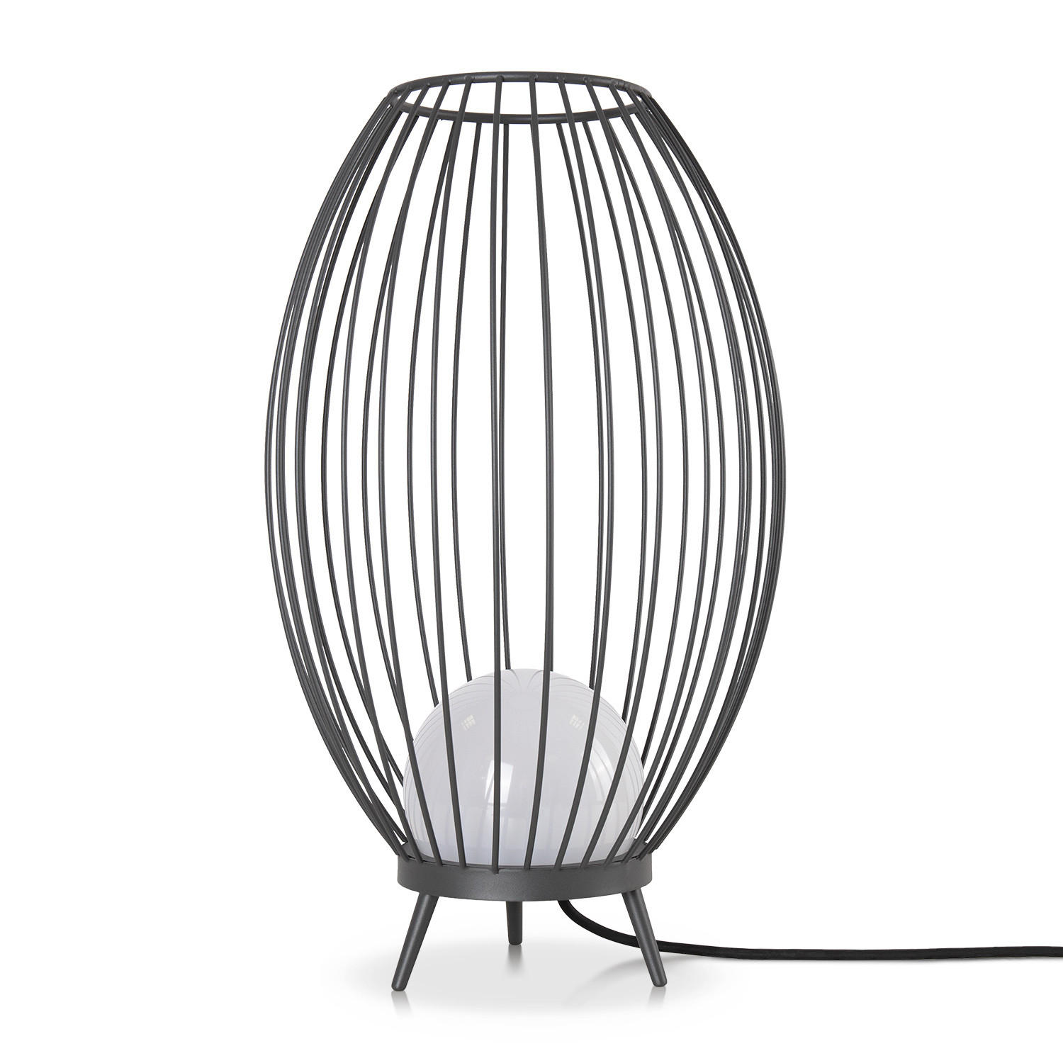 STEHLEUCHTE Auzzurra - Anthrazit, Metall (36/36/57.4cm) - Paco Home