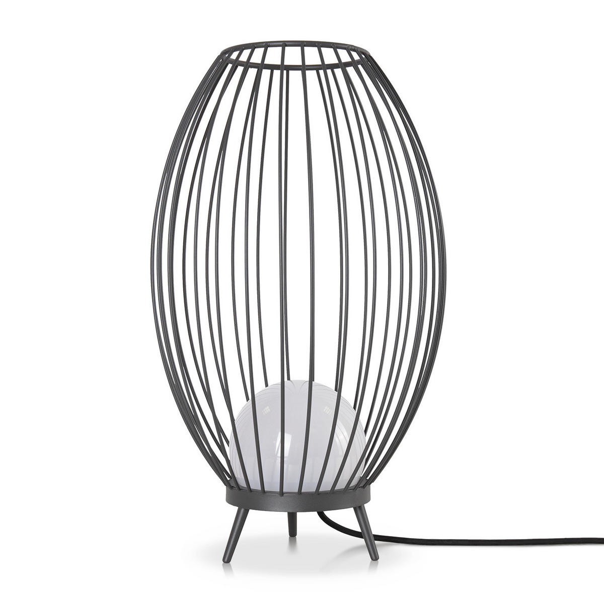 STEHLEUCHTE Auzzurra - Anthrazit, Metall (36/36/57.4cm) - Paco Home