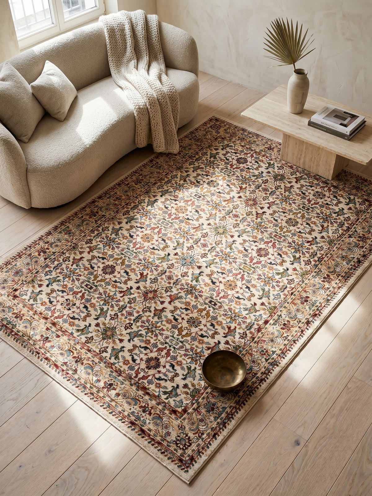 KURZFLORTEPPICH GLAZERT, orientalisch, Natur, 120 x 170 cm - Naturfarben, Textil (170/120cm) - KADIMA DESIGN