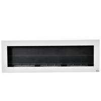 ETHANOL-KAMIN Bio-Ethanol-Brenner 3 Brennboxen 3 Std. Brenndauer Weiß - Weiß, Metall (15/40/120cm) - HOMCOM