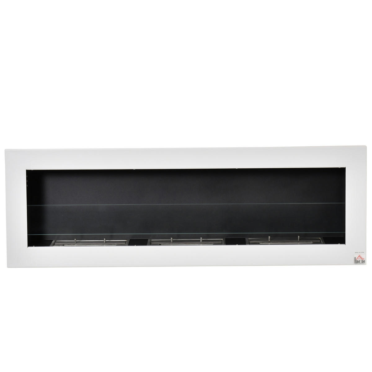 ETHANOL-KAMIN Bio-Ethanol-Brenner 3 Brennboxen 3 Std. Brenndauer Weiß - Weiß, Metall (15/40/120cm) - HOMCOM