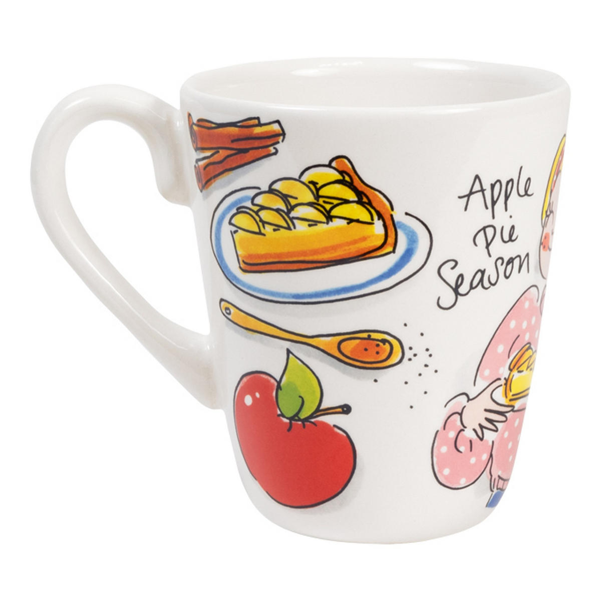BECHER Gemütliche Tage - Apfelkuchenzeit in Bunt - 350 ml - Multicolor, Keramik (0.35L) - Blond Amsterdam