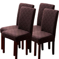 STUHLHUSSE Stretch Stuhlbezug 4 Stück - Dunkelbraun, Textil (18/25cm) - Coonoor