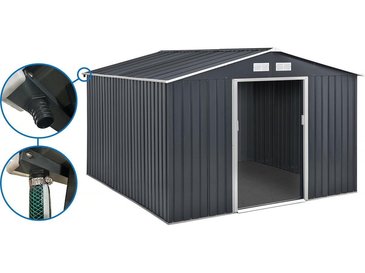 METALL-GARTENHAUS vegas Grau - Grau, Metall (330/210/372cm) - Habitat Garten