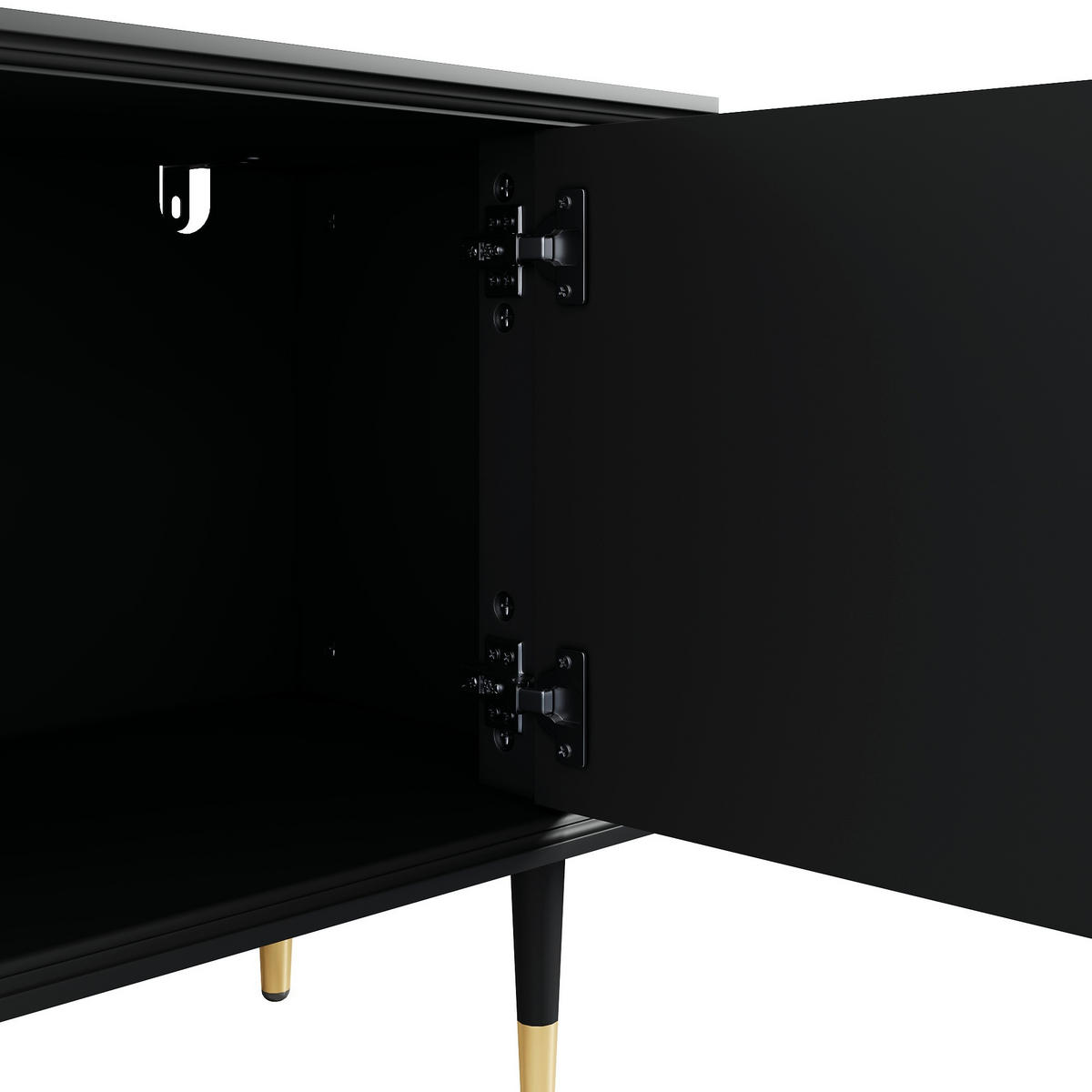 TV-LOWBOARD Schwarz 170/36/54 cm - Schwarz, Holzwerkstoff (170/54/36cm) - PANGIVO