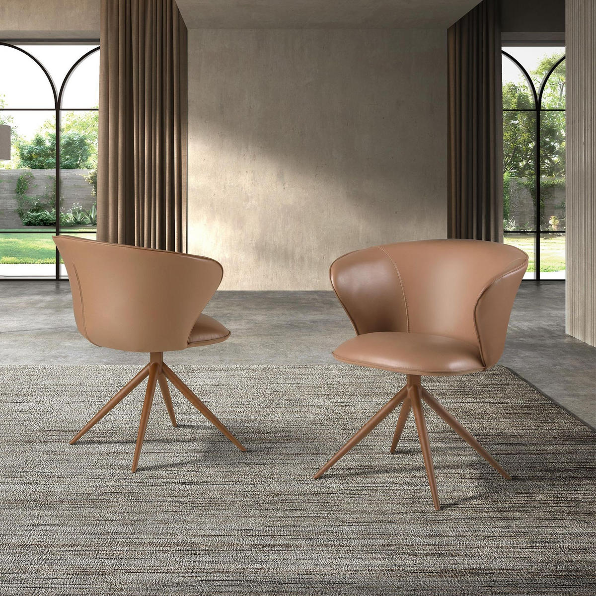 STUHL aus Kunstleder 65/65/79 cm - Beige/Braun, Leder/Textil (65/79/65cm) - ANGEL CERDA