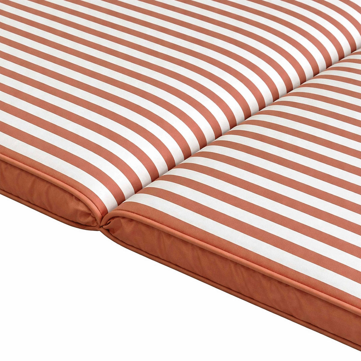 LIEGESTUHLKISSEN 2-Sitzer, tonfarben - Orange, Textil (53/5/186cm) - Oviala