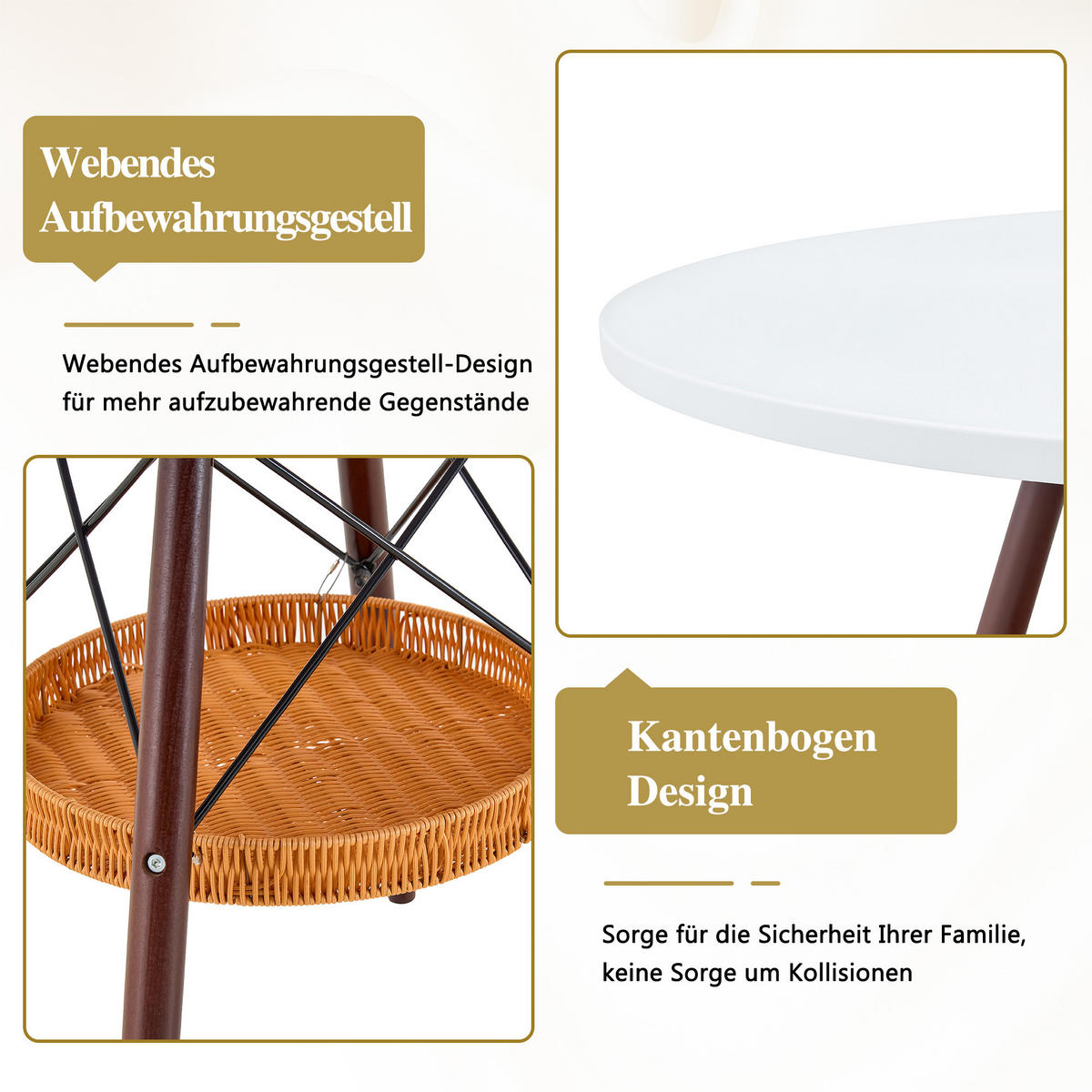 ESSTISCH Weiß 80/80/71,5 cm - Walnussfarben, Holz (80/80/71.5cm) - PANGIVO