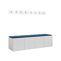 GARDEROBEN-SET Orion VII - Blau/Weiß, Holzwerkstoff/Kunststoff (168/42/46cm) - MIRJAN24