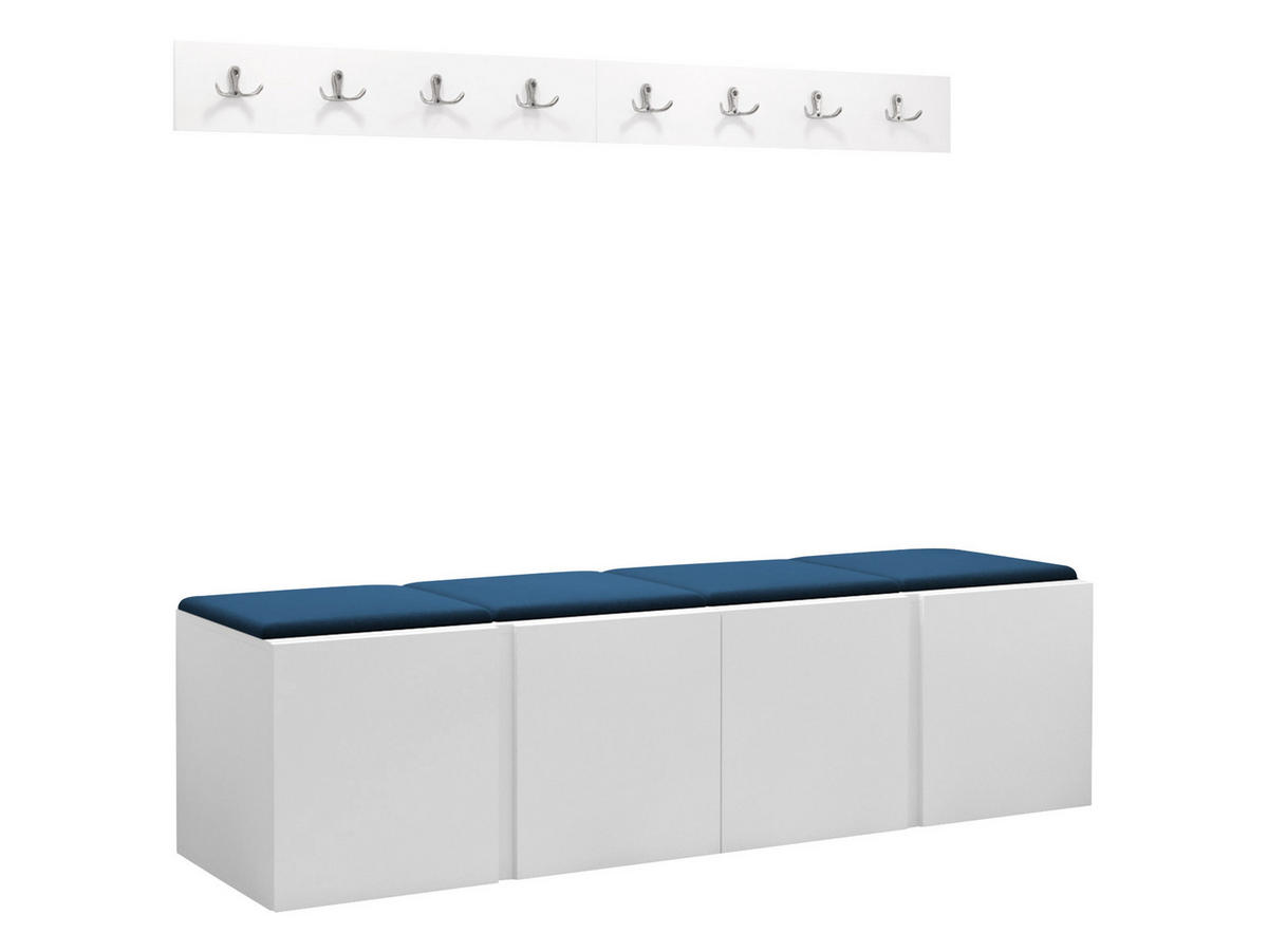 GARDEROBEN-SET Orion VII - Blau/Weiß, Holzwerkstoff/Kunststoff (168/42/46cm) - MIRJAN24