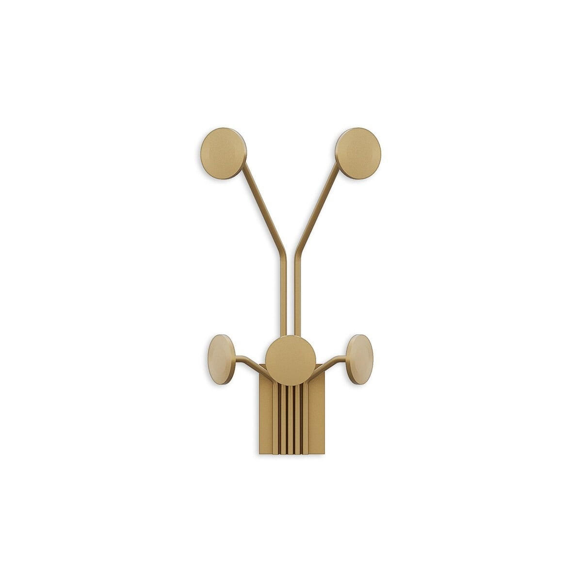 WANDGARDEROBE mit 5 Haken aus goldfarbenem Metall 24/16/40 cm - Goldfarben, Metall (16/40/16cm) - Calicosy