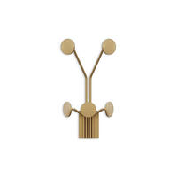 WANDGARDEROBE mit 5 Haken aus goldfarbenem Metall 24/16/40 cm - Goldfarben, Metall (16/40/16cm) - Calicosy