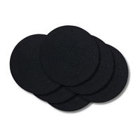 UNTERSETZER - Veganes Leder - Schwarz - ø 10 cm - 6 Stück - Schwarz, Kunststoff (2/10cm) - Cookinglife