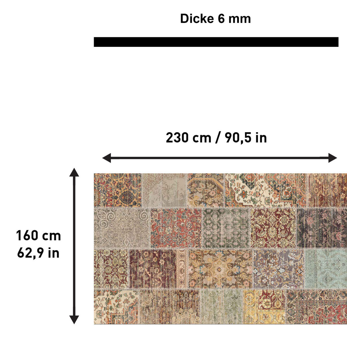TEPPICH Nadine 160/230 cm - Multicolor, Textil (160/230cm) - Bamyum